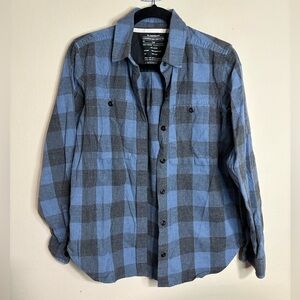 REI Wallace Lake Flannel - Women’s Small - Blue and Gray Plaid Shirt